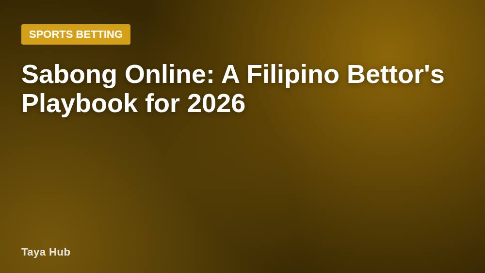Sabong Online: A Filipino Bettor's Playbook for 2026